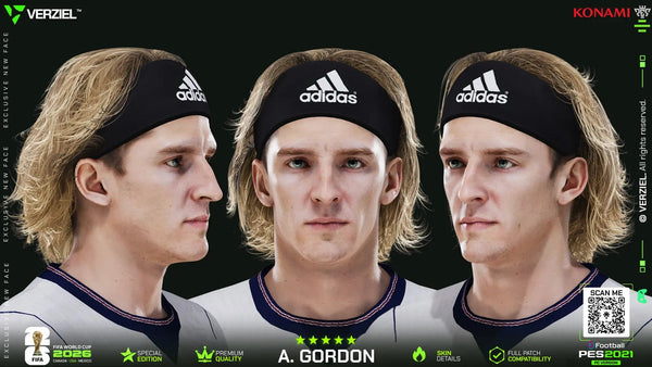 Anthony Gordon 🏴󠁧󠁢󠁥󠁮󠁧󠁿 │ Facepack – PES 2021 PC 🔥🎮