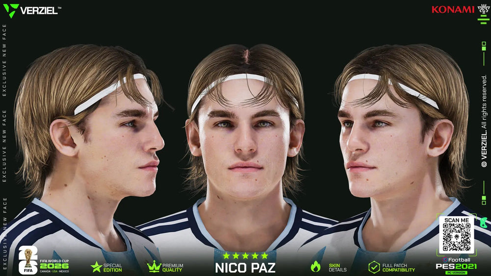 Nico Paz 🇦🇷 │ Face – PES 2021 PC 🔥🎮