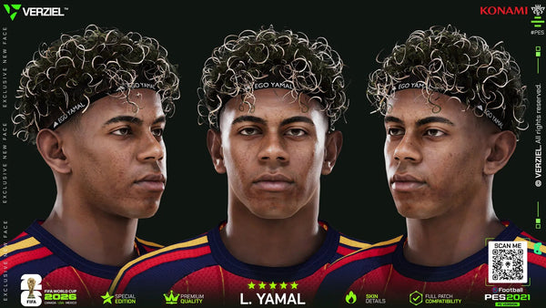 Lamine Yamal 🇪🇸 │ Face – PES 2021 PC 🔥🎮