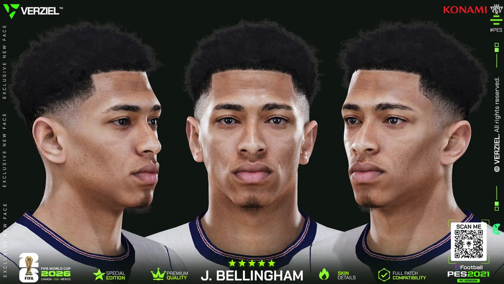 Jude Bellingham 🏴󠁧󠁢󠁥󠁮󠁧󠁿 │ Face – PES 2021 PC 🔥🎮