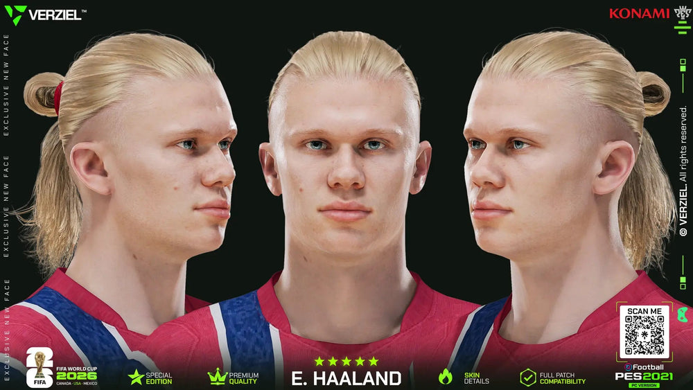 Erling Haaland 🇳🇴 │ Face – PES 2021 PC 🔥🎮