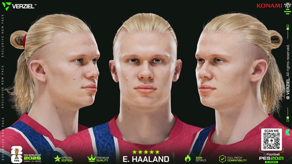 Erling Haaland 🇳🇴 │ Face – PES 2021 PC 🔥🎮