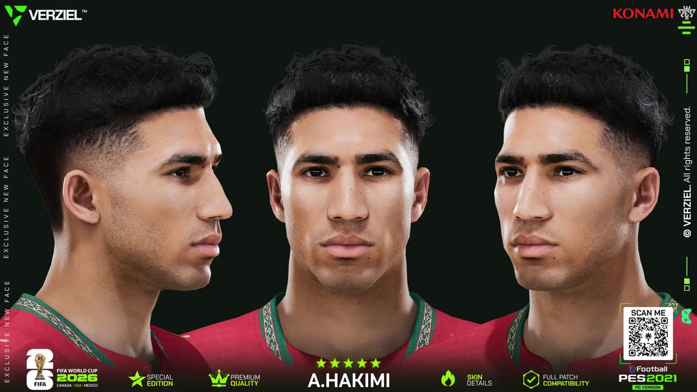 Achraf Hakimi 🇲🇦 │ Face – PES 2021 PC 🔥🎮