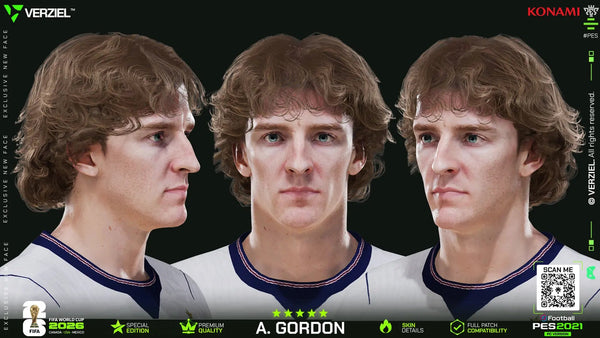 Anthony Gordon 🏴󠁧󠁢󠁥󠁮󠁧󠁿 │ Face – PES 2021 PC 🔥🎮