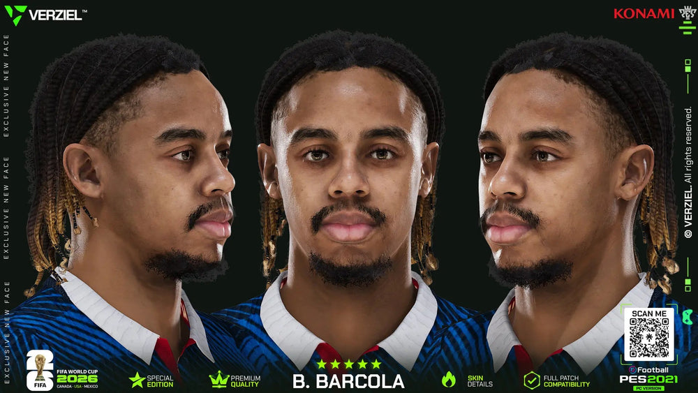 Bradley Barcola 🇫🇷 │ Face – PES 2021 PC 🔥🎮